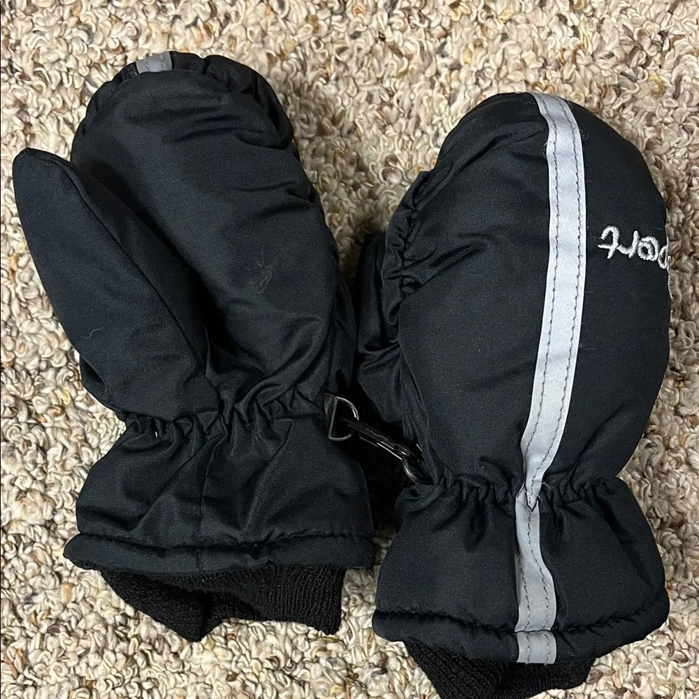 Children's Cozy Mittens Set - Black and Blue